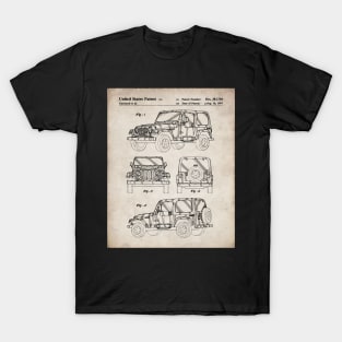 Jeep Wrangler Patent - Jeep Art - Antique T-Shirt